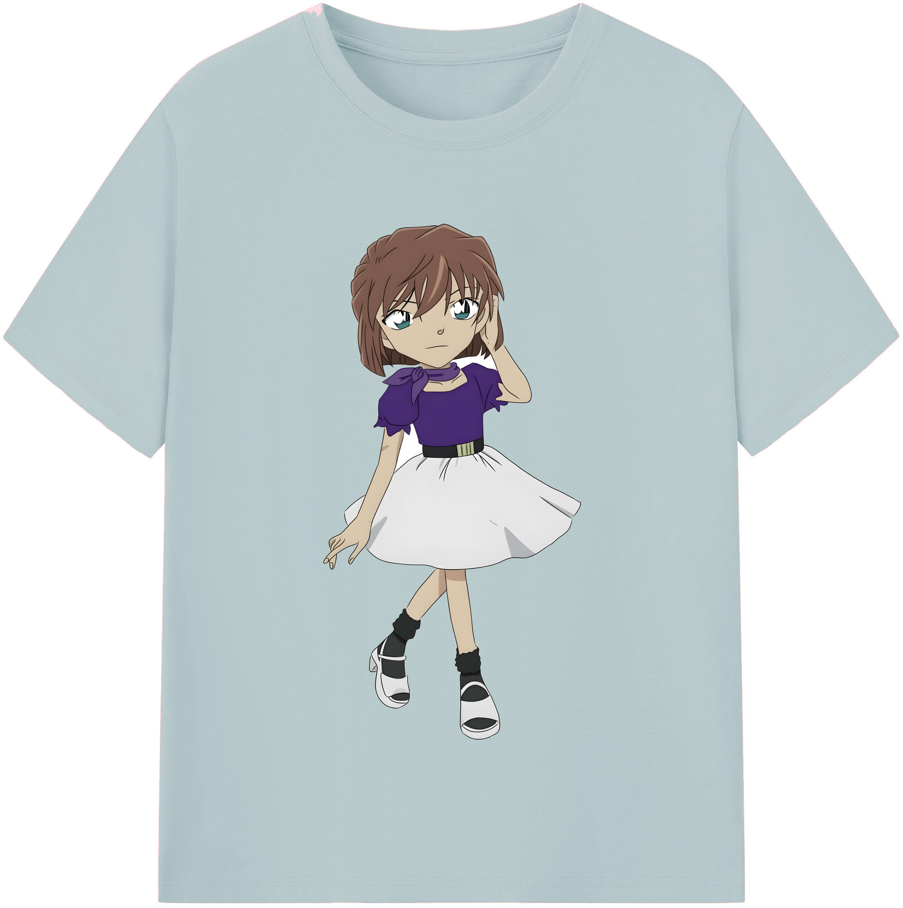 （画像用） 名探偵コナン 灰原 哀 はいばら あい Detective Conan Anita Hailey、Vi Graythorn Haibara Ai 綿100％半袖Tシャツ（フロントプリント）